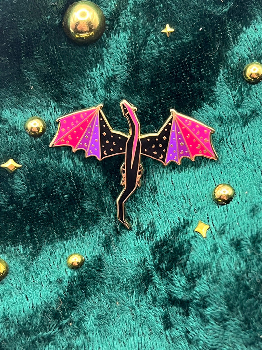 NEW! Purple, Pink and Black Dragon Enamel Pin