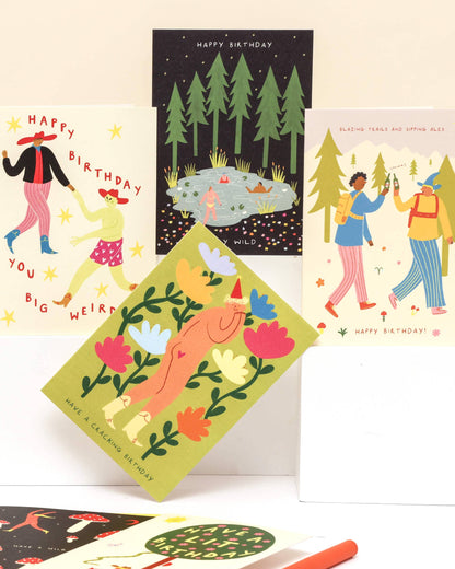 Blazing Trails, Sipping Ales Birthday Card | Hiking Card