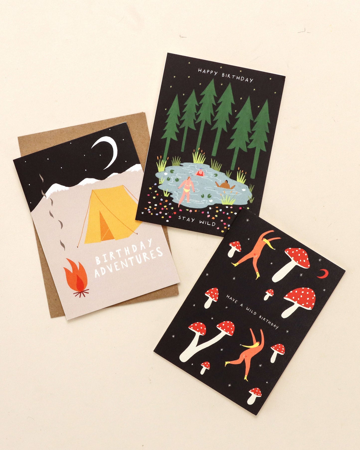 Stay Wild Swimming Birthday Card | Nature Card | Folky Card