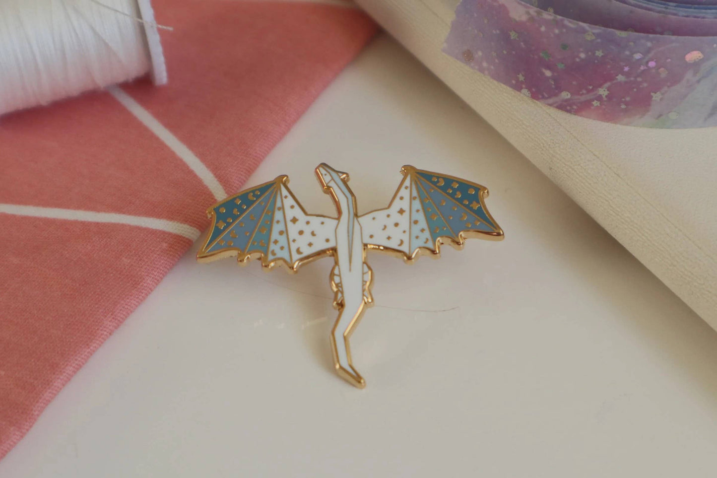 Blue and White Dragon Enamel Pin