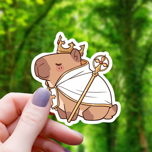 Capybara Cleric TTRPG Class Sticker - 3"