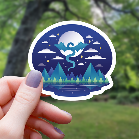 Dragon Skyscape Monster Sticker - 3"