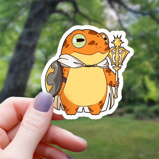 Cleric Tabletop RPG Class Frog Sticker - 3"