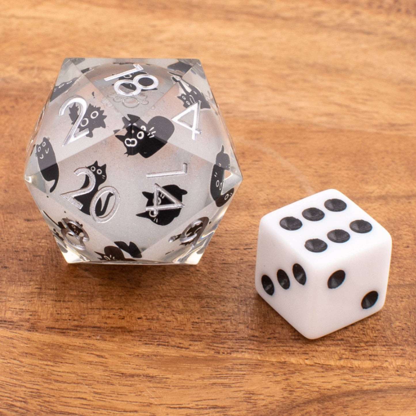 Feline Spirit | Oversized Liquid Core D20 | Resin | Single Die