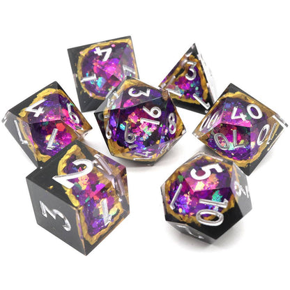 Regal Relic | Geode Sharp Edge Dice | 7-Polyhedral Set