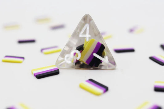 Nonbinary Flag RPG Dice Set Resin